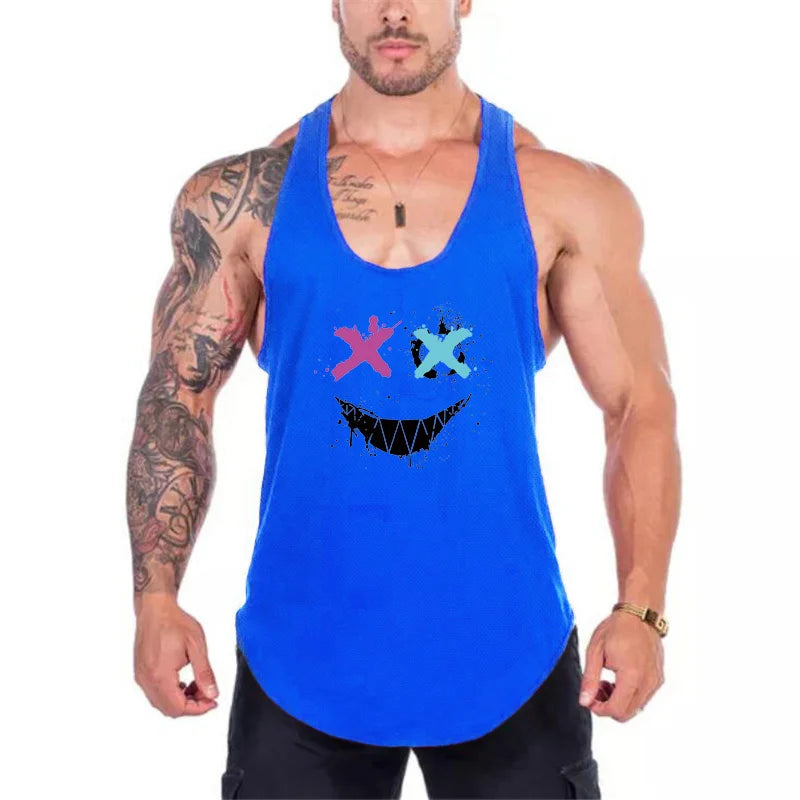 2024 New Men's Sleeveless Vest T-Shirt Sports Style Running Mountain Climbing Exercise Vest Breathable and Refreshing Men's Vest