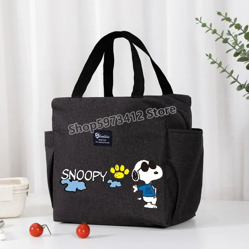 Snoopys Portable Lunch Drink Carrier Insulated Bag Fresh Cooler Pouch Food Thermal Box Tote Picnic Container Bags Cute Kids Gift