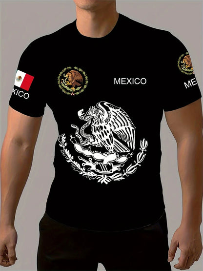 2025 New Men's Breathable Novelty T Shirt Casual Round Neck Moisture Transferring Polyester Short Sleeve Large Size Men's Tops