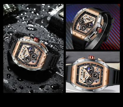 Relogio Masculino FOXBOX Men Watch LIGE Top Brand Luxury Military Square Watch Men Military Waterproof Quartz Watches For Men