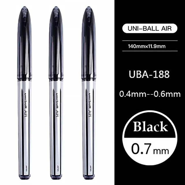 Uni Ball Air Micro Gel Rollerball Pen UBA-188 0.5/0.7MM Japanese Stationery Black Technology Straight Liquid Free Control Ink
