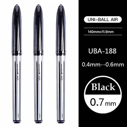 Uni Ball Air Micro Gel Rollerball Pen UBA-188 0.5/0.7MM Japanese Stationery Black Technology Straight Liquid Free Control Ink