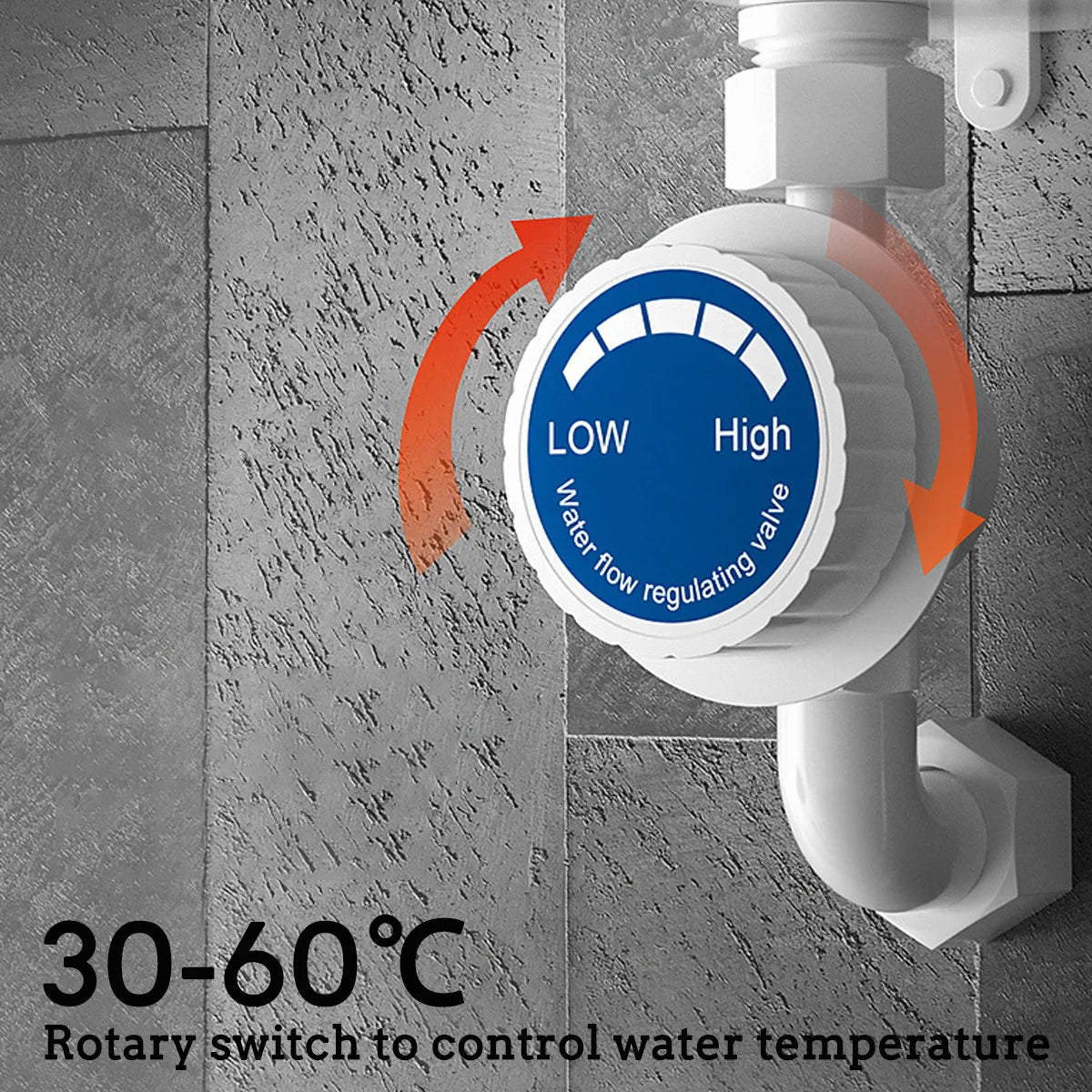 3S Instant Water Heater Shower 3500W 110V 220V Heating Bathroom Kitchen Tankless Electric Water Heater Temperature Display