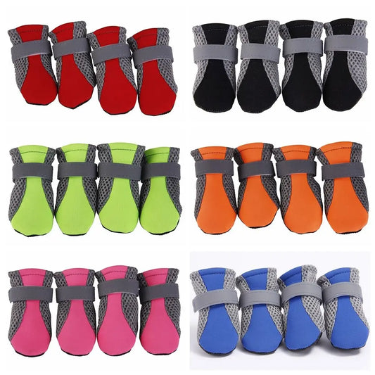 Safe Anti-slip with Reflective Stripe Hot Pavement Mesh for Poodle Yorkshire Pet Supplies Dog Shoes Pet Rain Boots Dog Boots