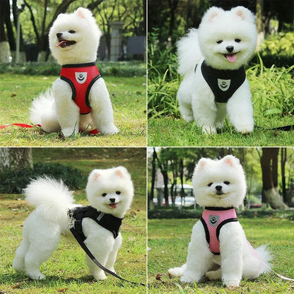 Dog Harness Vest Chest Cat Collars Rope Adjustable Breathable Mesh Puppy Harness for Outdoor Walking Small Medium Pet Supplies