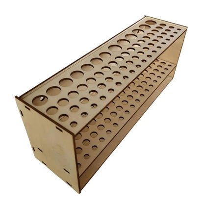67Holes Paintbrush Holder Stand Wooden Paint Brush Stand Desk Organizer Wall Mounted Makeup Brush Shelf For Painting Supplies
