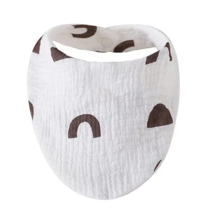 Baby Bibs Organic Cotton Muslin Scarf Burp with for Triangle Gauze Water Absorb Bandana for Boys Girls