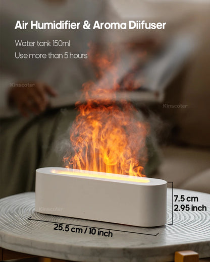 Simulated Flame Aromatherapy Diffuser USB Air Humidifier Desktop Purifier Supports Essential Oil Aroma Cool Mist Difusor