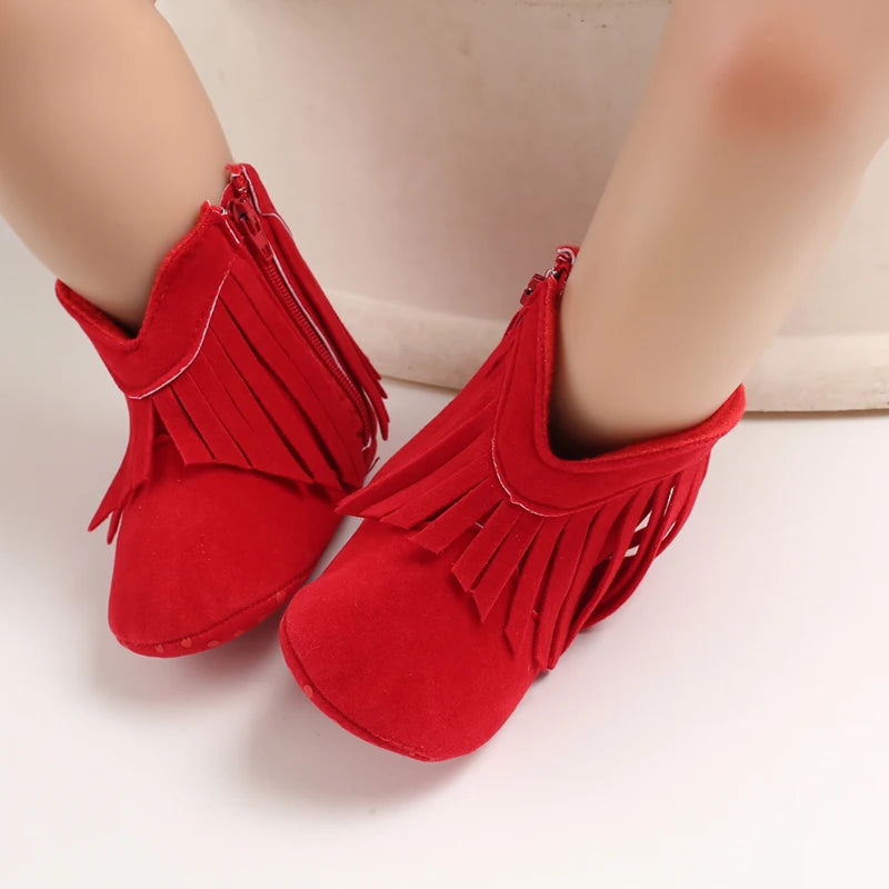 Fashionable Tassel Baby Boots Autumn Winter Casual Comfortable Shoes for Boys And Girls 0-18 Months Walking Shoes