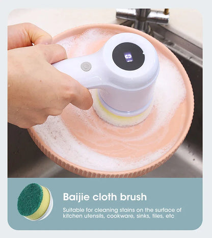 2025 Cordless Electric Spin Scrubber - 5 Brush Heads, IPX7 Waterproof, Rechargeable Bathroom Cleaner for Tile/Shower/Grout