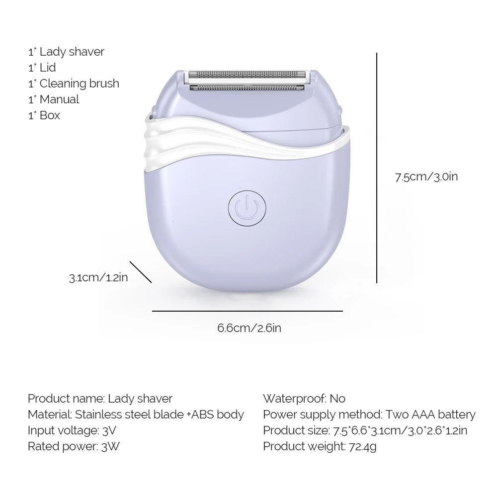 Women's Epilator Electric Hair Shaver Mini Hair Removal Trimmer Portable Body Hair Remover Razor Armpit Arm Leg Hair Epilator