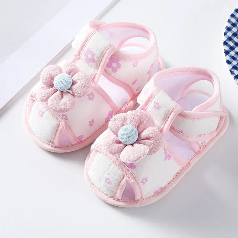 New Children Summer Clogs 0-18M Flower Newborn Infant Baby Girl Princess Bowknot Sandals Toddler Soft Crib Walkers Casual Shoes