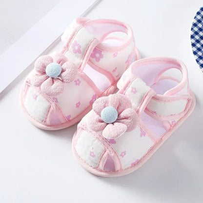 New Children Summer Clogs 0-18M Flower Newborn Infant Baby Girl Princess Bowknot Sandals Toddler Soft Crib Walkers Casual Shoes