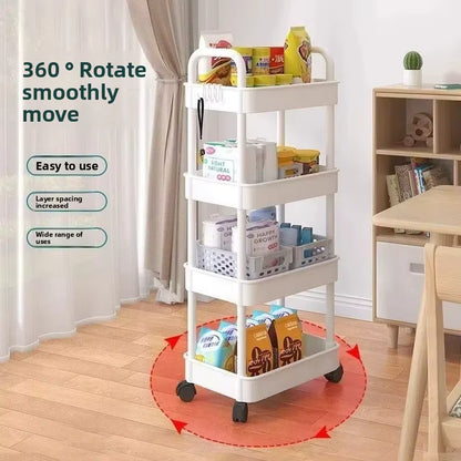 5-layer Kitchen Storage Shelf,mobile Trolley,floor Standing Multi-layer Storage Rack