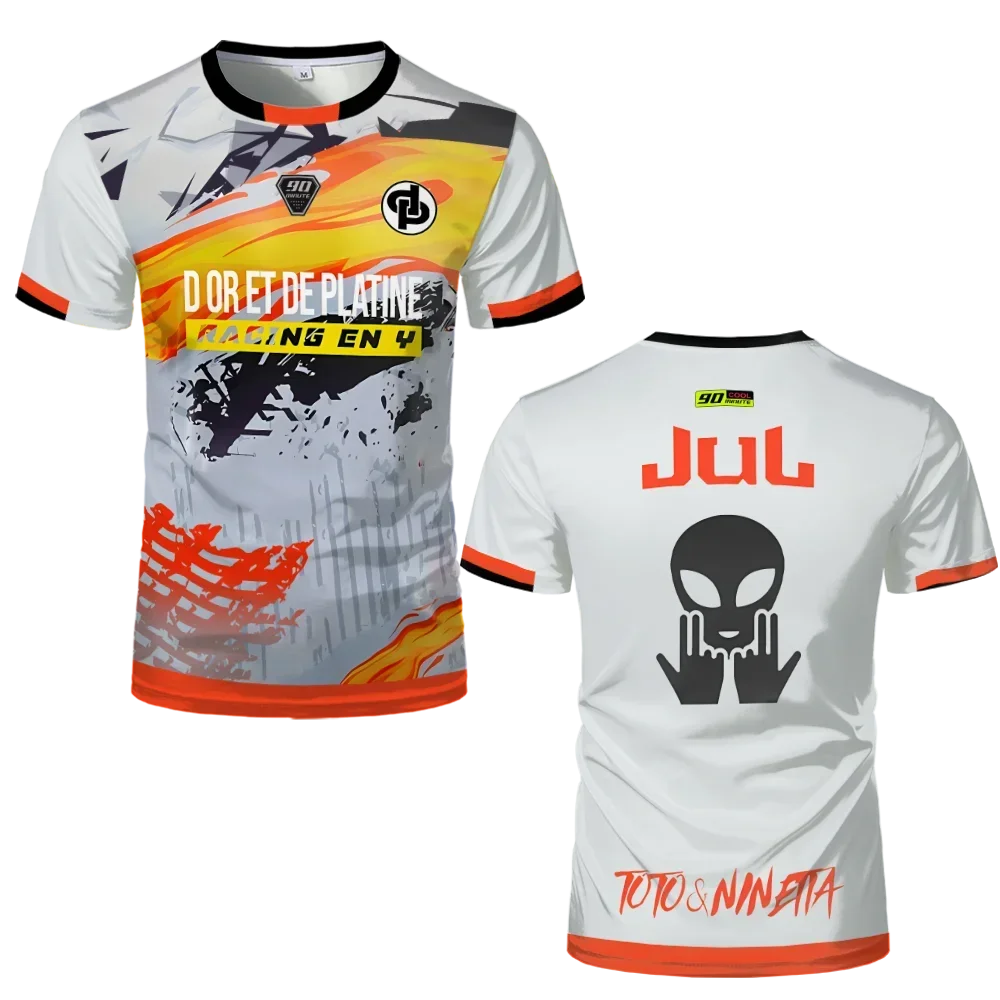90 Minute Series MM9 JUL Football Shirt for Men, Summer Outdoor Sport Quick-Drying Jersey, Fitness Training T-shirt