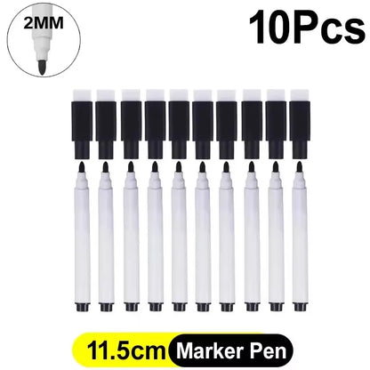 Whiteboard Marker Pen Black Dry Erase Caps 2 in 1 Markers Whiteboard Writing Drawing Pens for School Office Supplies Stationery