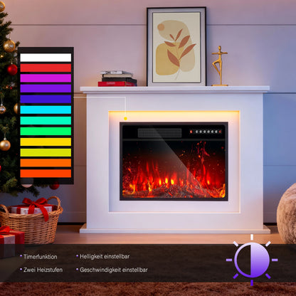 23'' Freestanding Electric Fireplace Stove w/Remote, Timer, Realistic Fake Fireplace Heater, 12 Flame Colors, 5 Flame Brightness