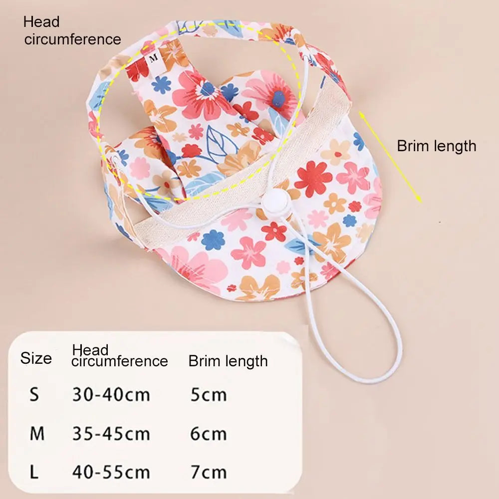 Pet Supplies With Ear Dog Sunscreen Hat Cute Colorful Dog Fisherman Hat Adjustable Pet Baseball Cap Small and Medium Dogs