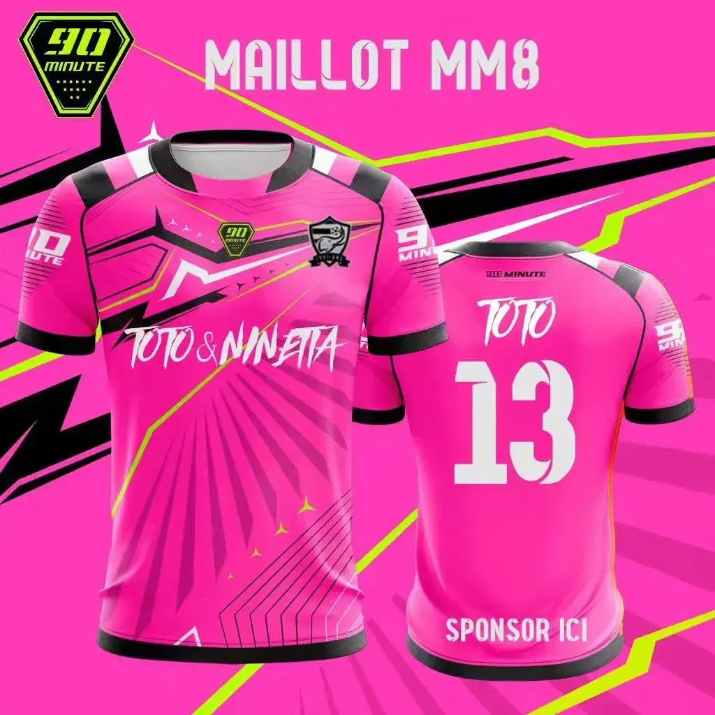 90 Minute Series MM9 JUL Football Shirt for Men, Summer Outdoor Sport Quick-Drying Jersey, Fitness Training T-shirt