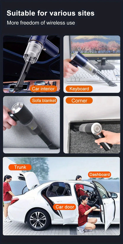 Car Wireless Vacuum Cleaner Strong Suction Portable Handheld Electric Vacuum Cleaner Wireless Home Cleaning Vacuum Cleaner