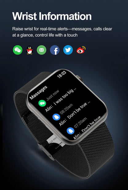 2025 New Smart Watch Full Touch Screen Bluetooth Call AI Voice Heart Rate Waterproof Watches Sports Bracelet Smartwatch Women