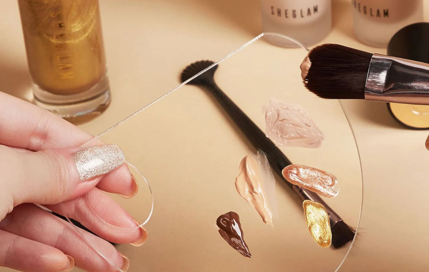 Acrylic Nail Artn Makeup Palette Eye Shadow Stick Gel Foundation Cream Eye Shadow Stick Nail Art Cosmetic Manicure Tools