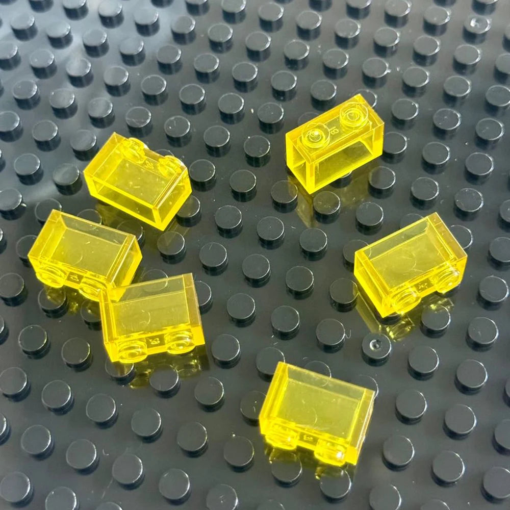 40pcs/bag Small Particles Bricks Transparent Clear Brick 1x2 Building Block Classic Bulk Parts Accessories Toys for Children