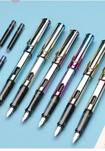 6pcs Calligraphy Pens With Replaceable Ink Bags 0.38mm Fine Dots to Improve Writing and Posture Practice