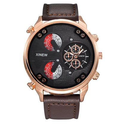Original XINEW Brand Men Watches Black Boys Fashion Leather Band Gifts Quartz Watch Relogio Masculino Montre Homme Reloj Hombre