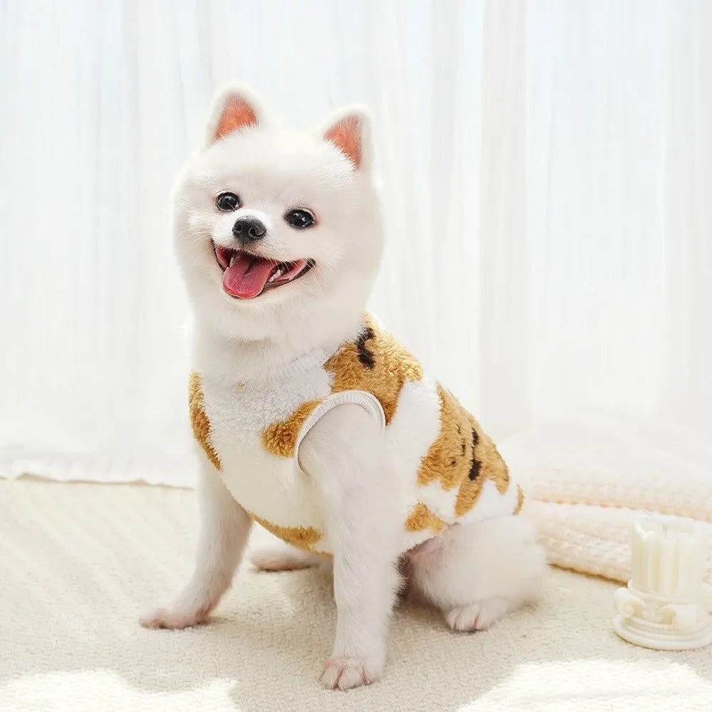 New XS-9XL Winter Puppy Clothes Warm Fleece Dog Sweater Dog Vest Cute Bear Pattern Pet Supplies Vest Pitbull New Year's Gift