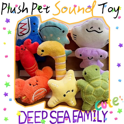 Colorful Marine Animal Plush Pet Sound Toy Cute Mini Dog Cat Voice Interaction Self Fun Prop Creative Shark Whale Pet Supplies