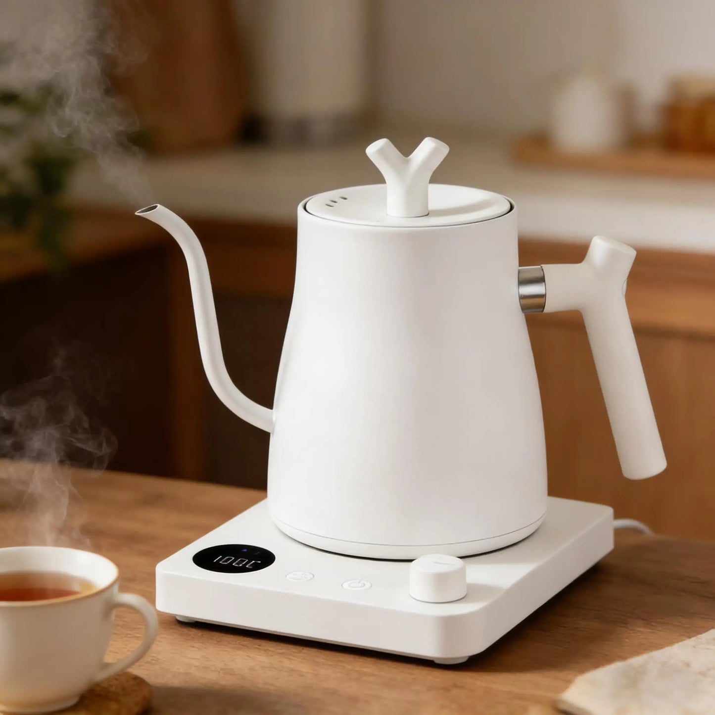 1000W Fast Electric Kettle, 1L Capacity, 304 Stainless Steel, One-Touch Boil & Dry Burn Protection