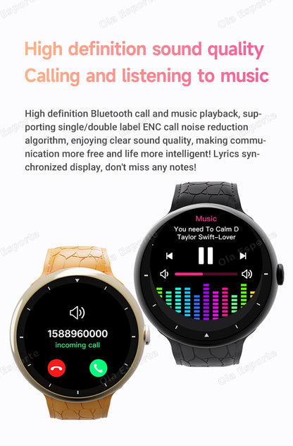 Smart Watch 2.09-inch AMOLED Screen Bluetooth Call Compass Tracker Men Sports Watches Health Monitor Women Smartwatch Waterproof