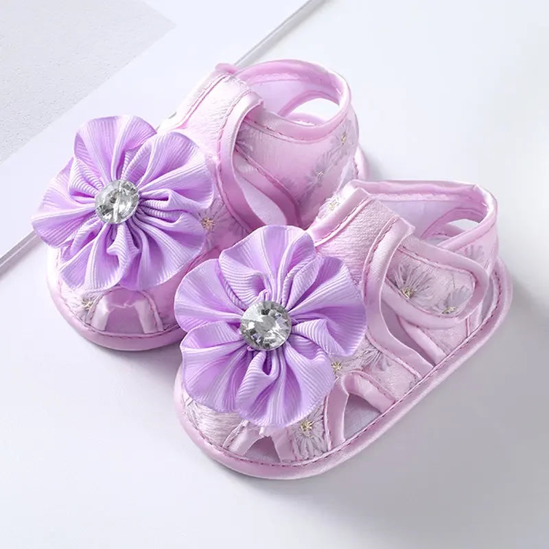 New Children Summer Clogs 0-18M Flower Newborn Infant Baby Girl Princess Bowknot Sandals Toddler Soft Crib Walkers Casual Shoes