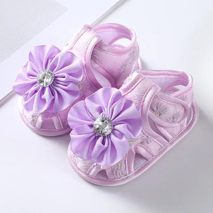 New Children Summer Clogs 0-18M Flower Newborn Infant Baby Girl Princess Bowknot Sandals Toddler Soft Crib Walkers Casual Shoes
