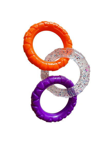 Dog Chewing Toy Loop Rings for Aggressive Chewer TPR Teething Loop Puppy Toy Dog Chew Pacifier Pulling Toy Pet Supplies