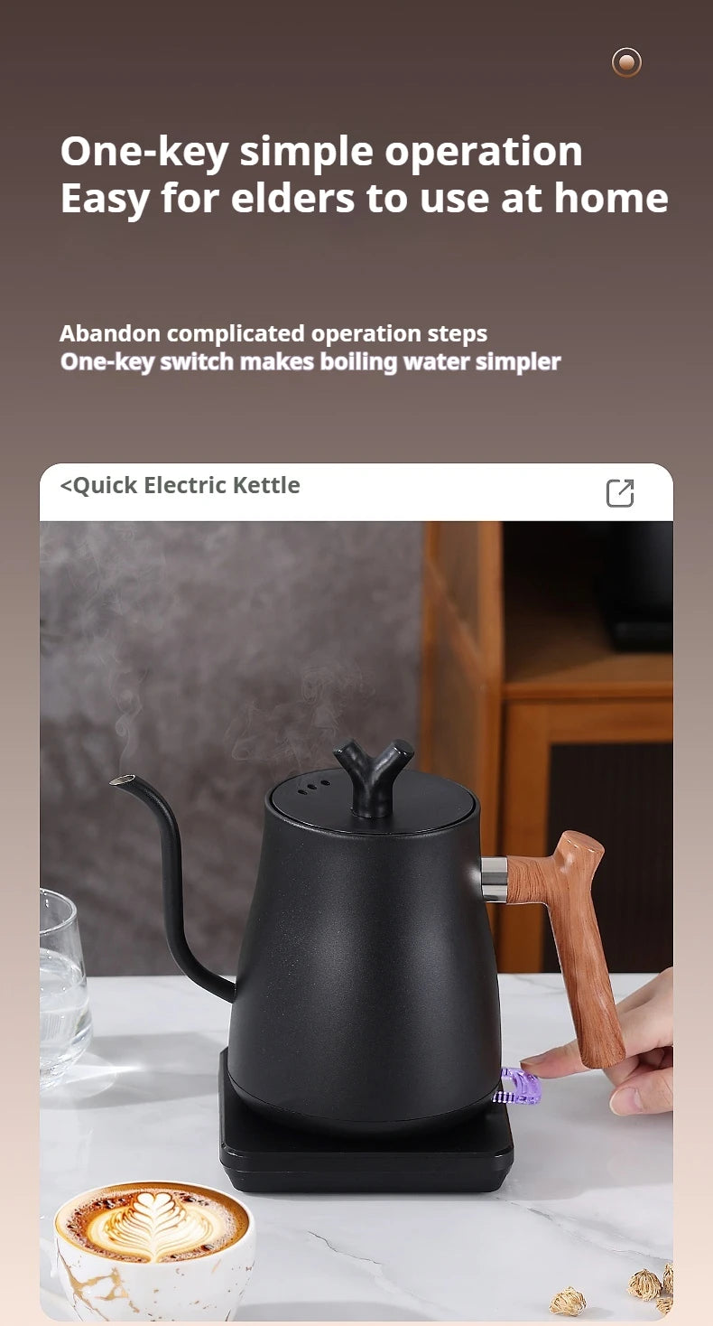 1000W Fast Electric Kettle, 1L Capacity, 304 Stainless Steel, One-Touch Boil & Dry Burn Protection