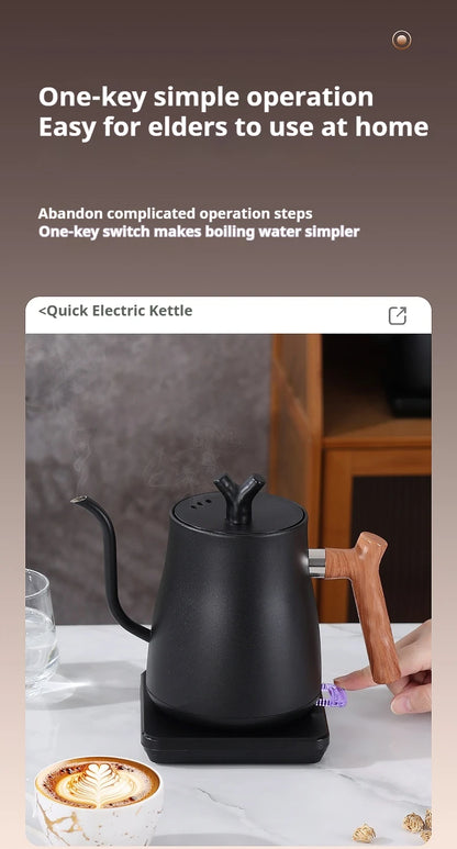 1000W Fast Electric Kettle, 1L Capacity, 304 Stainless Steel, One-Touch Boil & Dry Burn Protection