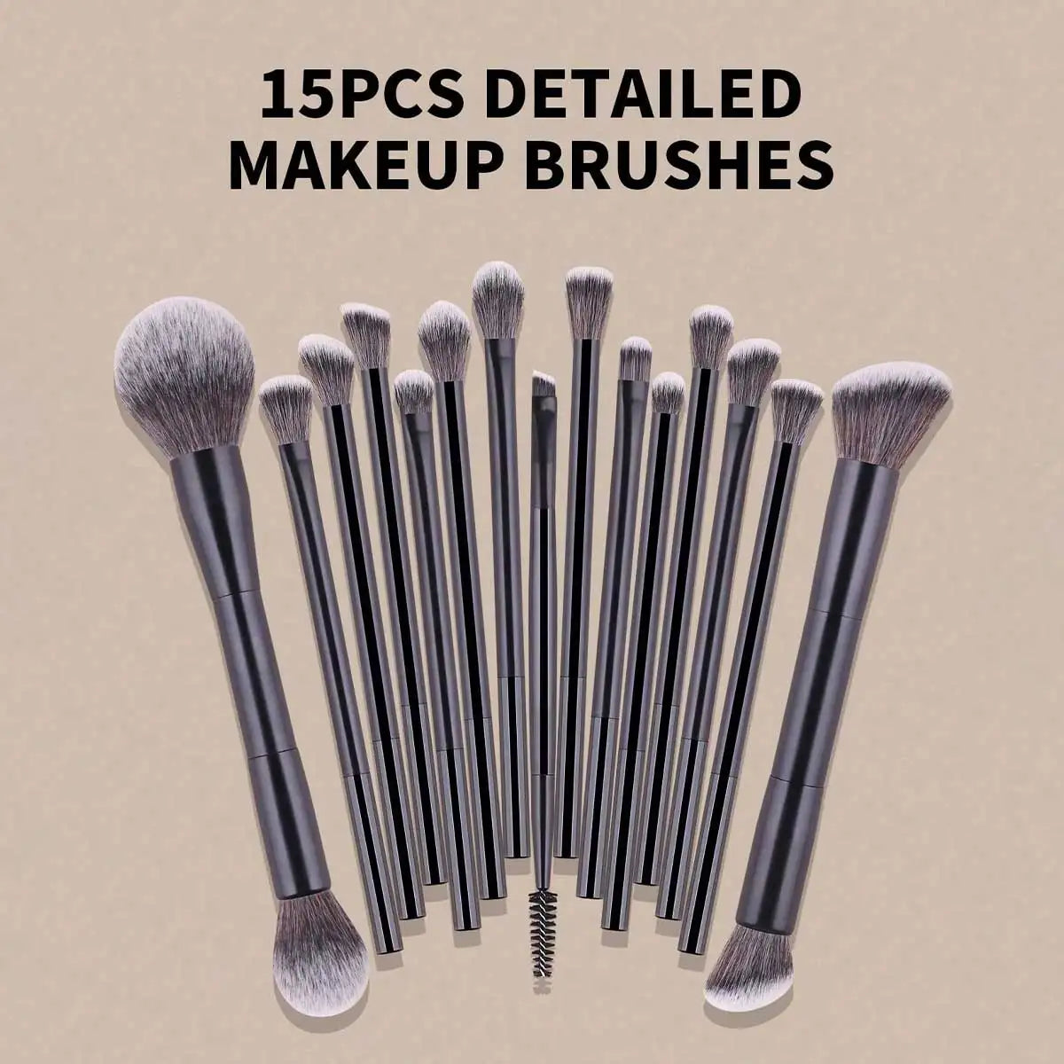 22pcs Makeup Brush Set Including 20pcs Professional Aluminum Tube Makeup Brushes, 2pcs Air Cushion Puffs For Daily Use