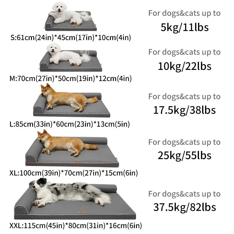 Cat Beds for Large Dogs Washable Removable Waterproof Pillow Cover and Anti-Slip Bottom Basket House Pet Supplies Accessories