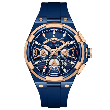 MINI FOCUS Multifunction Quartz Watches for Men Top Brand Luxury Silicone Sport WristWatch Man Clock Fashion Chronograph Watch