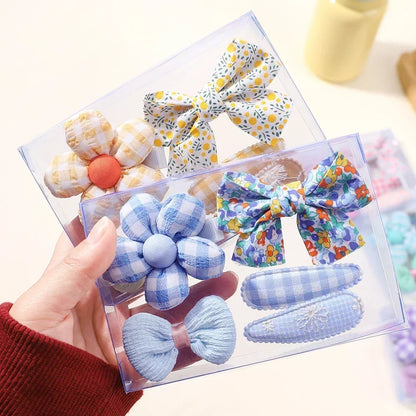 5/7pcs Baby Girl Hair Clips Set Cute Floral Bow Bunny Princess Hairpin for Toddler Girl Lovely Bang Side Clip Hair Accessories