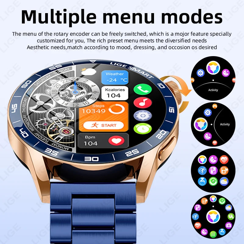 LIGE 2026 Voice Calling Smart Watch Men 1.38" HD IP68 Waterproof Sports Fitness Watches New Man Women Smartwatch For Android iOS
