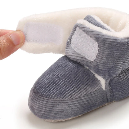 Winter Baby Cotton Shoes Thick Plush Snow Boots Soft Casual Walking Shoes for 0-18 Month Old Comfortable Toddler Footwear
