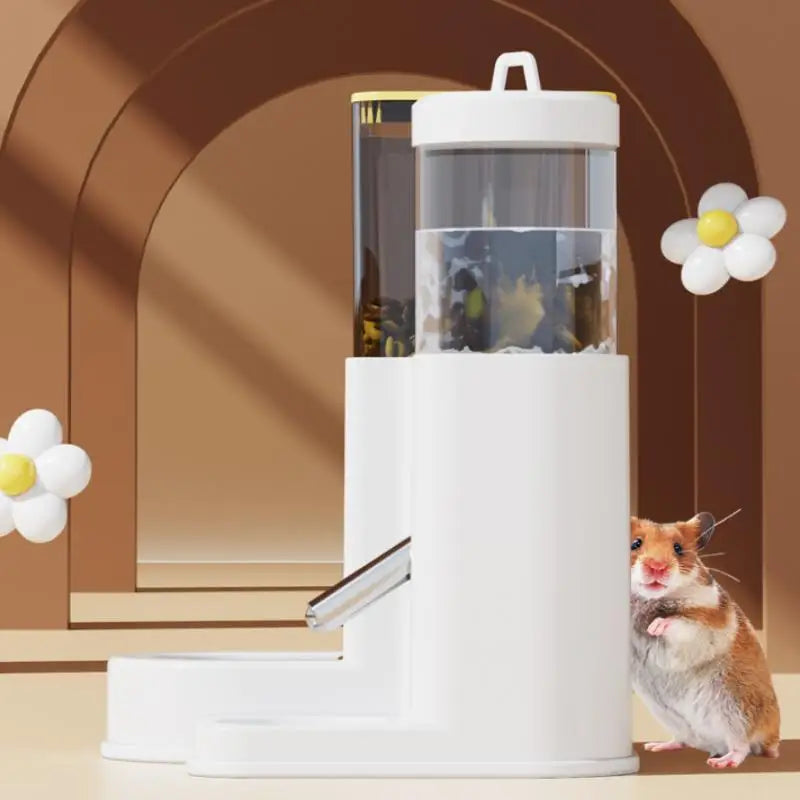 Large Capacity 2In1 Hamster Feeder And Waterer Leakproof Automatic Feeder Water Dispenser Leak Proof Food Small Pet Supplies