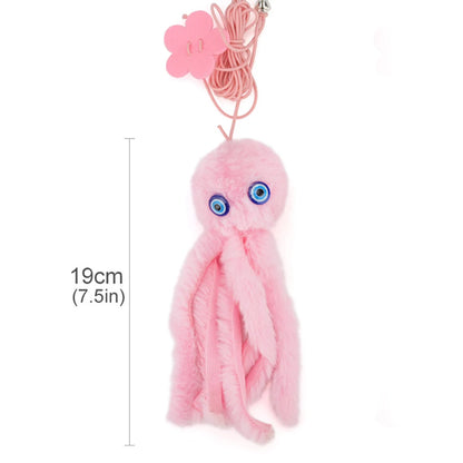 Small Octopus Cat Toy Suction Cup Hanging Cat Toy Squid Retractable Hanging Door Pet Supplies Self-hey Interactive