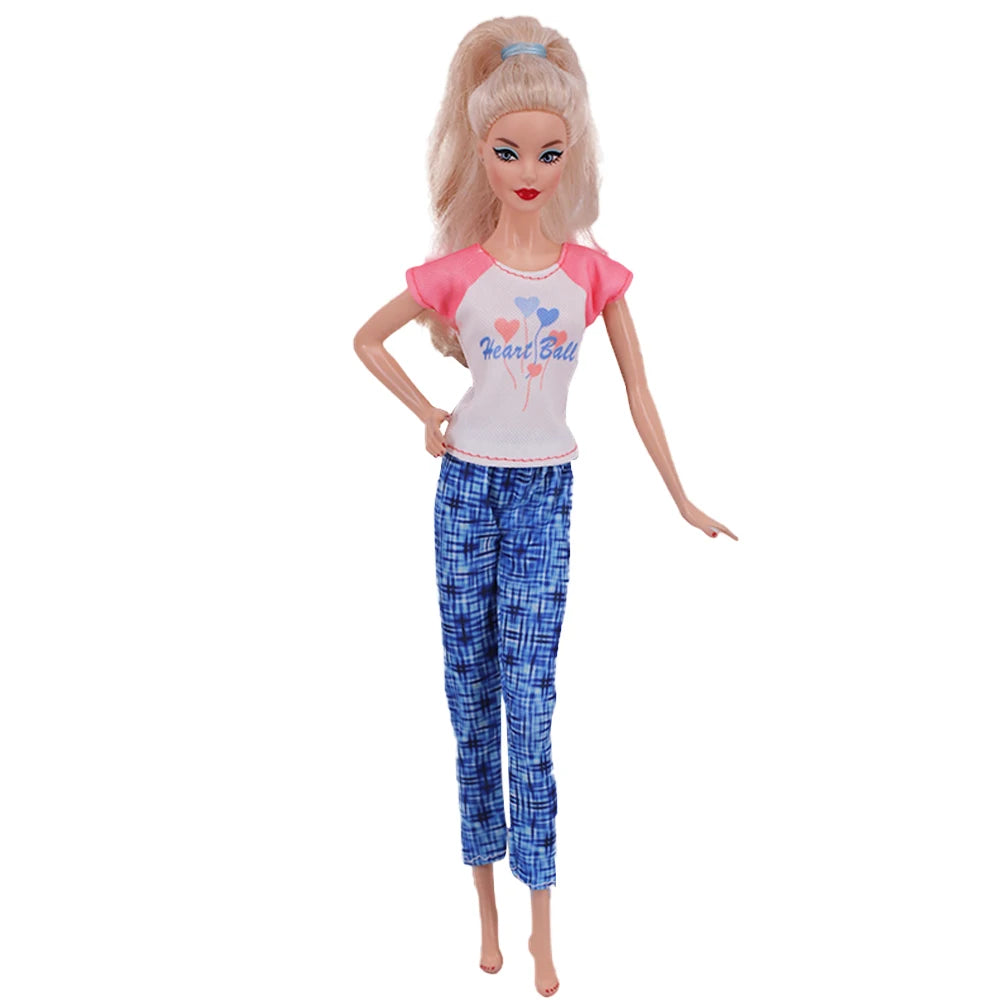 Fashion BJD Doll Clothes Top+pants(+Hats+shoes)Set Fit 30cm Doll&1/6 BJD Doll Clothing Accessories,Toys For Girls Gifts Festival