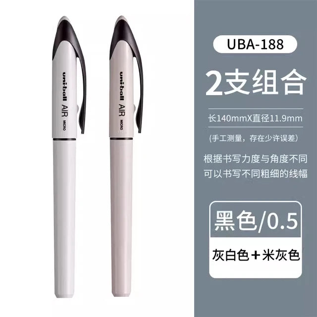 Uni Ball Air Micro Gel Rollerball Pen UBA-188 0.5/0.7MM Japanese Stationery Black Technology Straight Liquid Free Control Ink