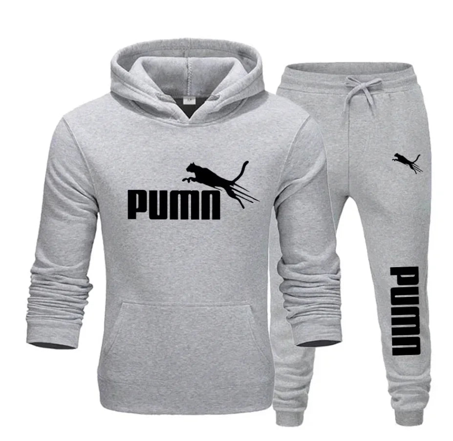 2025 New Autumn and Winter Men's Pullover Hoodie and Pants Two-Piece Set Fashionable Trendy Fitness Casual Sportswear