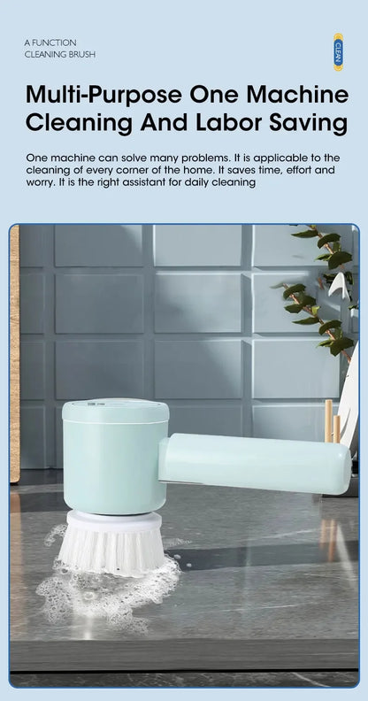 2025 Cordless Electric Spin Scrubber - 5 Brush Heads, IPX7 Waterproof, Rechargeable Bathroom Cleaner for Tile/Shower/Grout